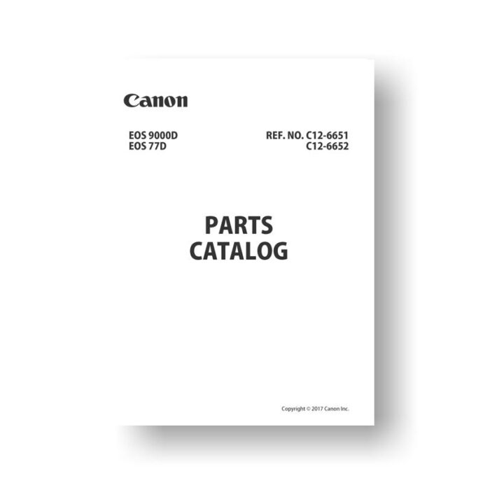 12-page PDF 3.18 MB download for the Canon C12-6652 Parts Catalog | EOS 77D | EOS 9000D
