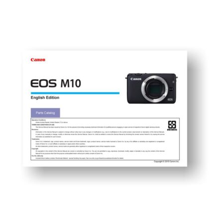 7-page PDF 1.77 MB download for the Canon EOS-M10 Parts Catalog