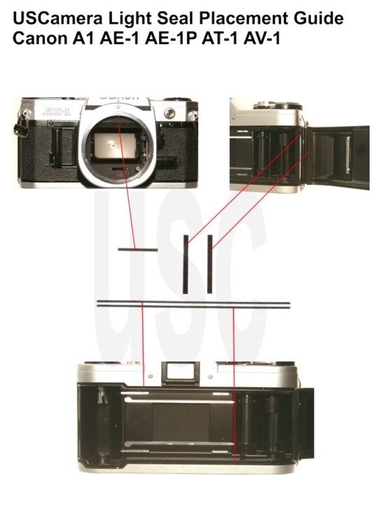 Canon AE1 Light Seal Placement Guide Light Seal Installation