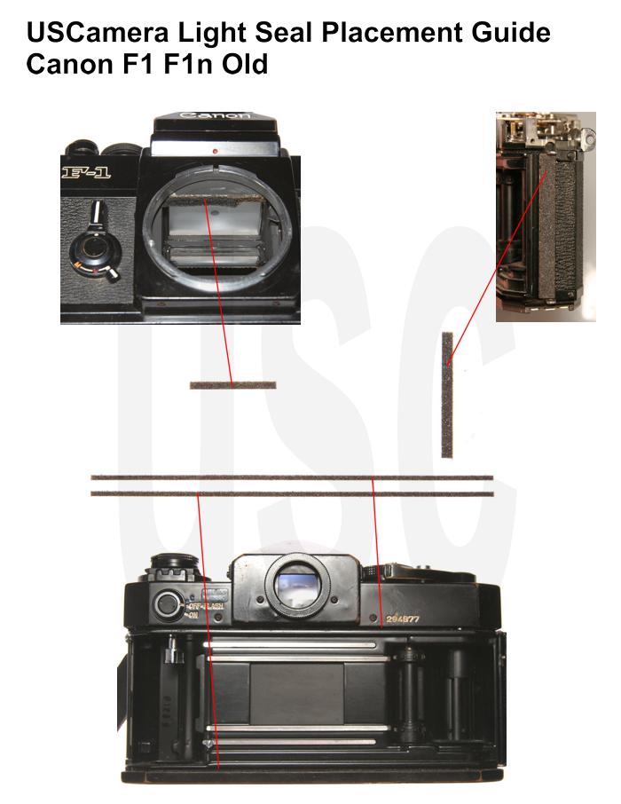USCamera Light Seal Placement Guide | Canon F1 F1n Old