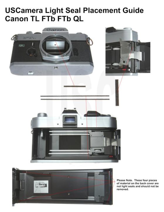 Canon FTb Light Seal Placement Guide USCamera Light Seals