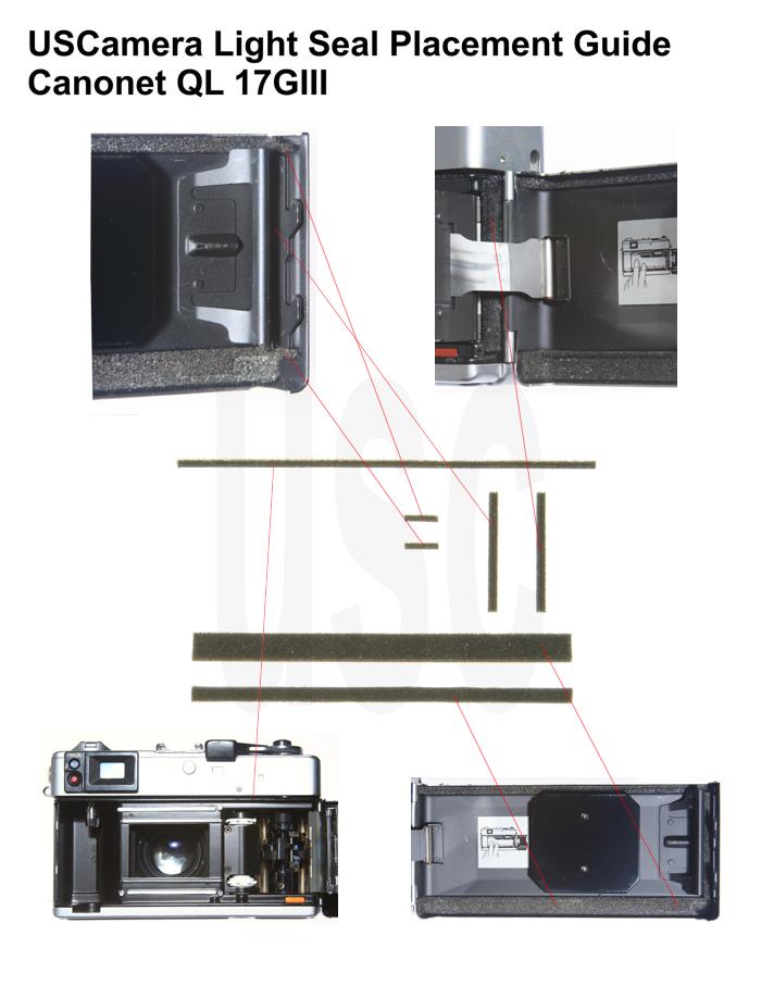 USCamera Light Seal Placement Guide | Canon Canonet QL 17 GIII