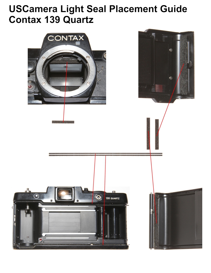 Contax 139 Quartz Placement Guide | USCamera Light Seal Kits