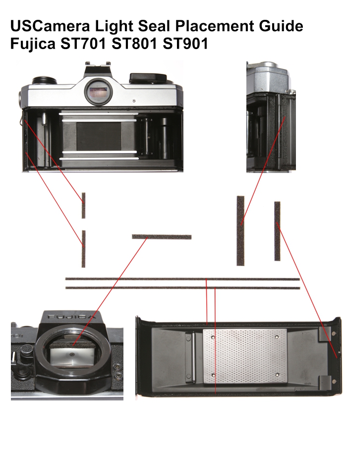 Fujica ST701 ST801 Placement Guide | USCamera Light Seals