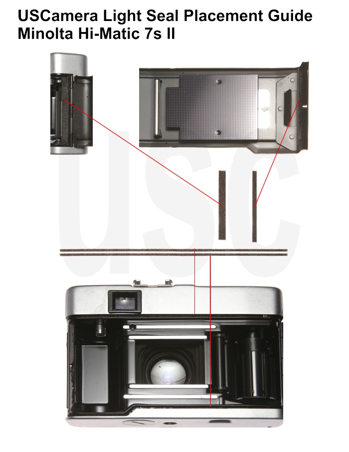 USCamera Light Seal Placement Guide | Minolta Hi-Matic 7s II