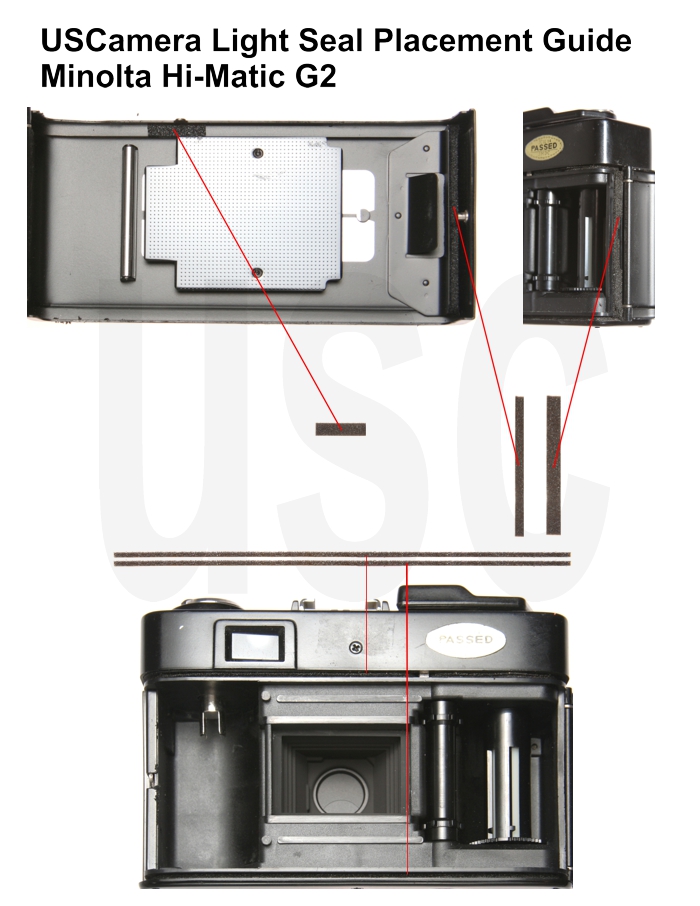 USCamera Light Seal Placement Guide | Minolta Hi-Matic GII