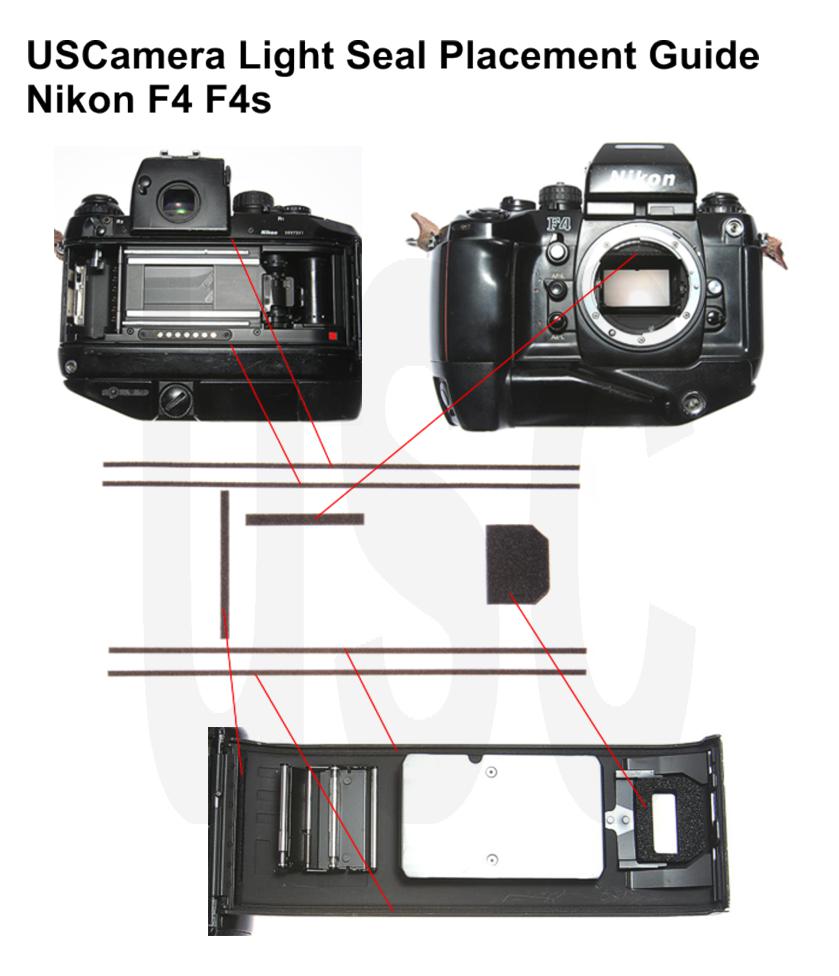 USCamera Light Seal Placement Guide | Nikon F4 F4s