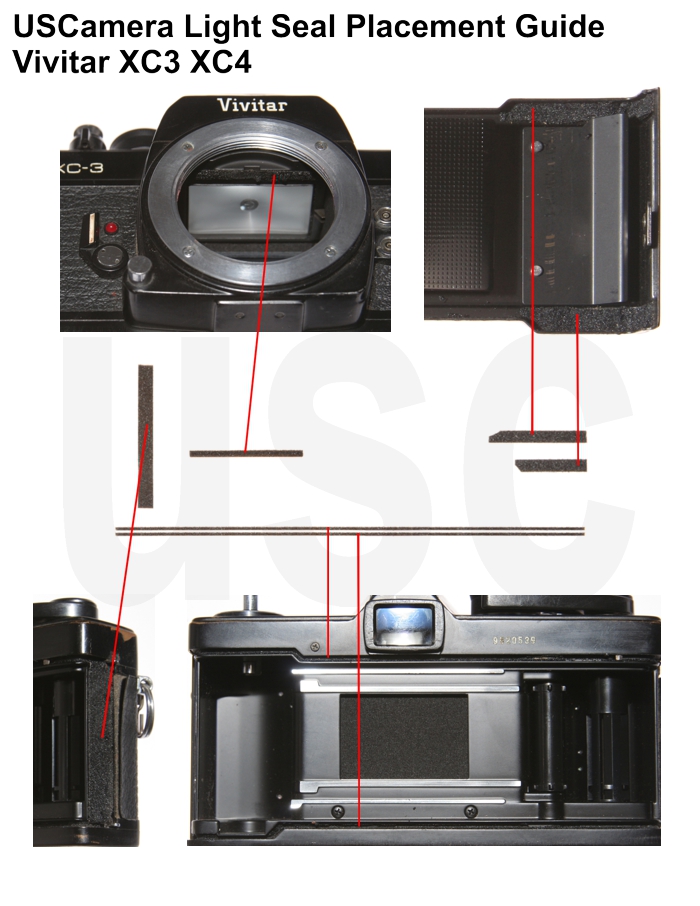 USCamera Light Seal Placement Guide | Vivitar XC-3
