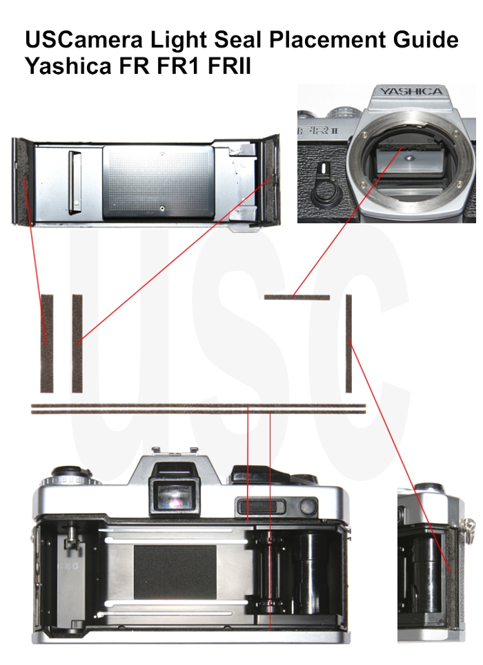 USCamera Light Seal Placement Guide | Yashica FR FR1 FR2