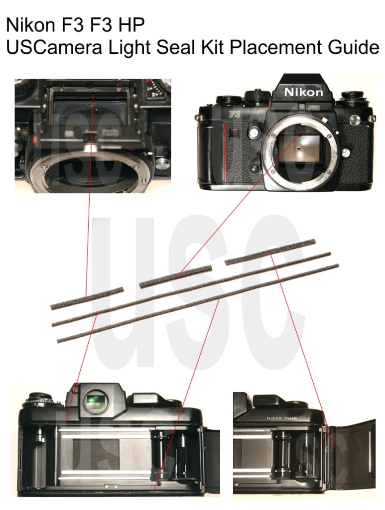 USCamera Light Seal Placement Guide | Nikon F3 F3HP