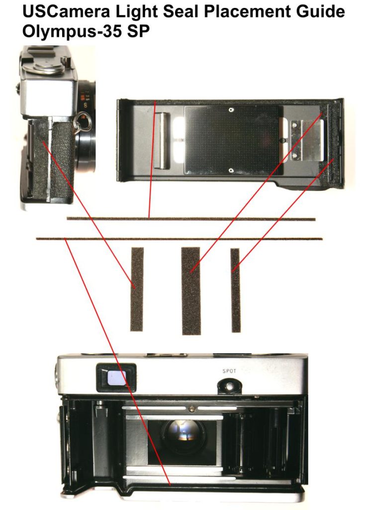 USCamera Light Seal Placement Guide | Olympus 35 SP