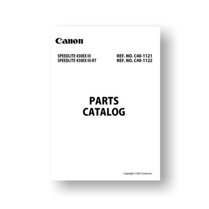 9-page PDF 2.71 MB downlad for the Canon C50-1121 Parts Catalog | 430EX III | 430EX III-RT | Speedlite