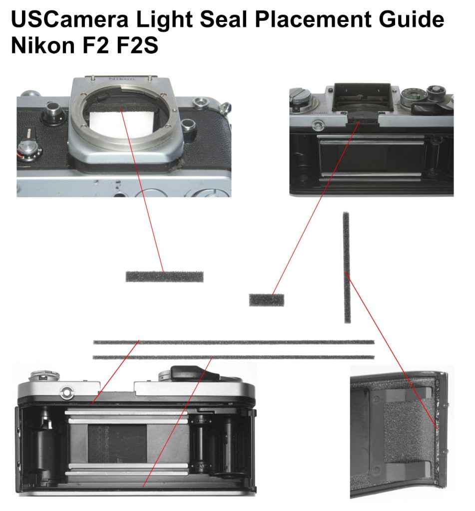 USCamera Light Seal Placement Guide | Nikon F2 F2s