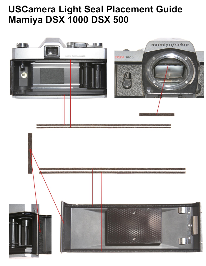 USCamera Light Seal Placement Guide | Mamiya DSX 1000