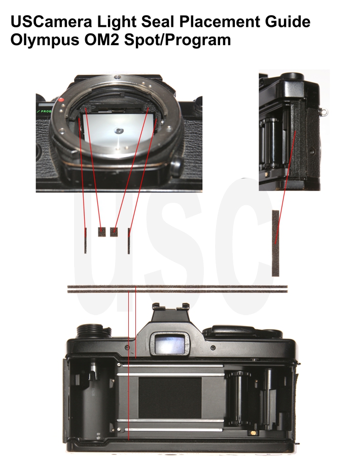 USCamera Light Seal Placement Guide | Olympus OM2 Spot/Program