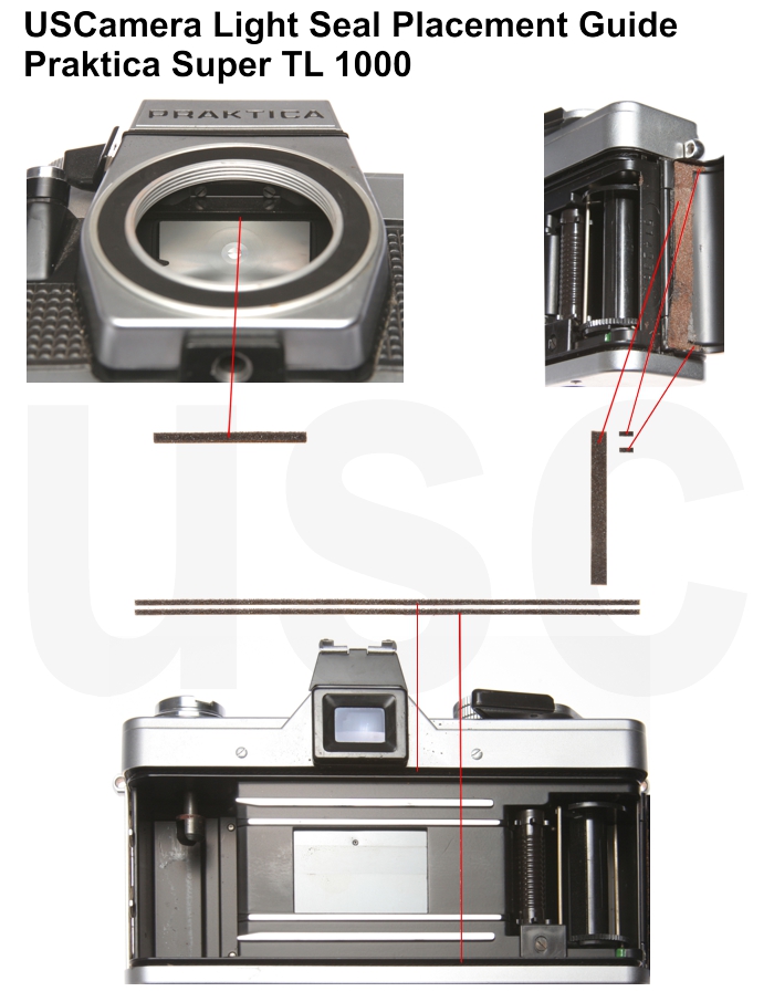 USCamera Light Seal Placement Guide | Praktica Super TL 1000