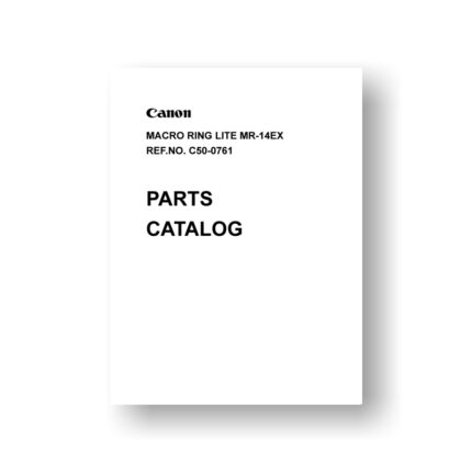 9-page PDF 1.14 MB download for the Canon MR-14EX Parts Catalog | Macro Ring Lite