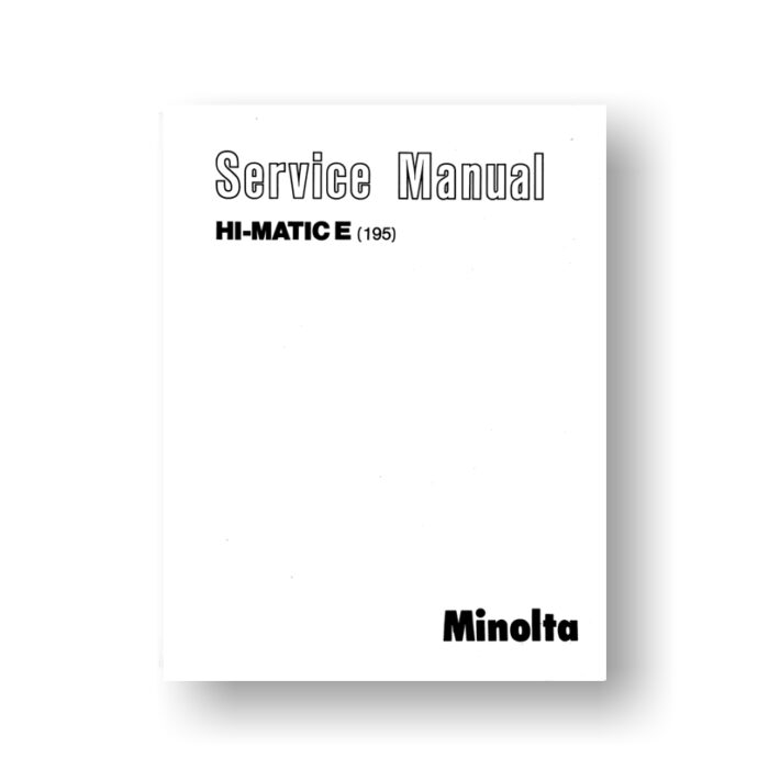 Minolta 195 Service Manual Parts List | Hi-Matic E