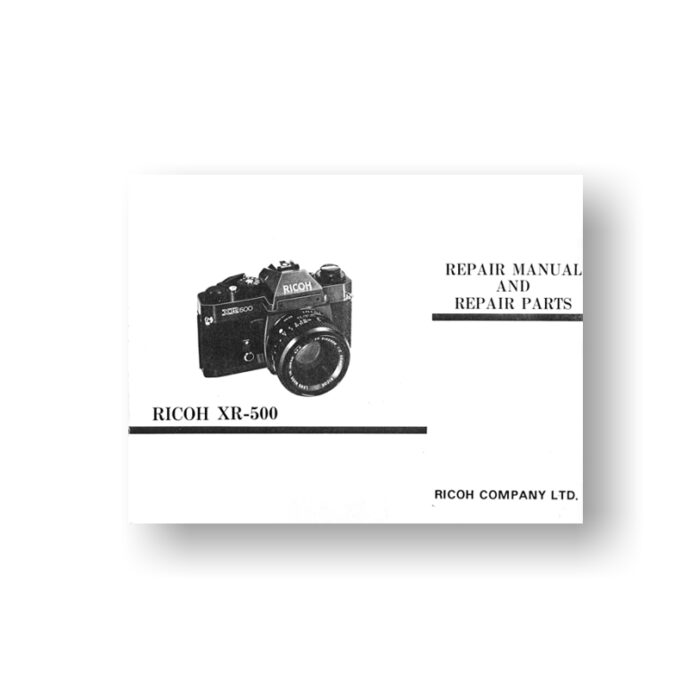 44-page PDF 1.58 MB download for the Ricoh XR-500 Repair Manual Parts List | KR-5 | Sears KS-500 | SLR Film Cameras