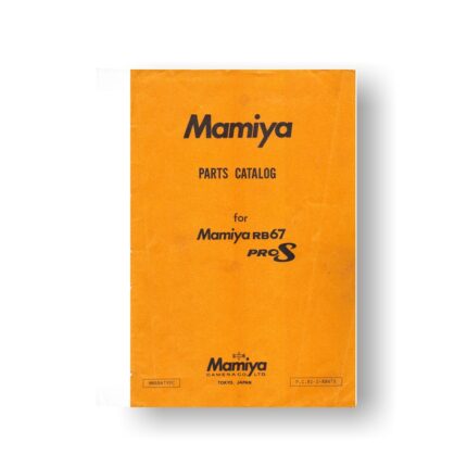 57-Page PDF 2.74 MB download for the Mamiya RB67 ProS Parts List