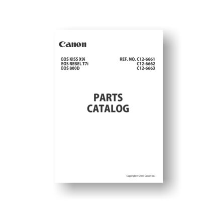 12-page PDF 3.07 MB download for the Canon C12-6662 Parts Catalog | EOS 800D | EOS Kiss X9i | EOS Rebel T7i