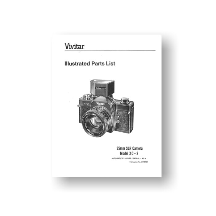 25-page PDF 472 KB download for the Vivitar XC-2 Parts List | 35mm SLR Cameras