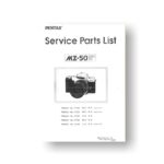 Pentax MZ-50 Service Parts Download