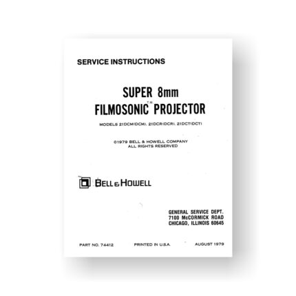 Bell & Howell 21DCM Service Manual | 21DCR | 21DCT | Super 8 Projector