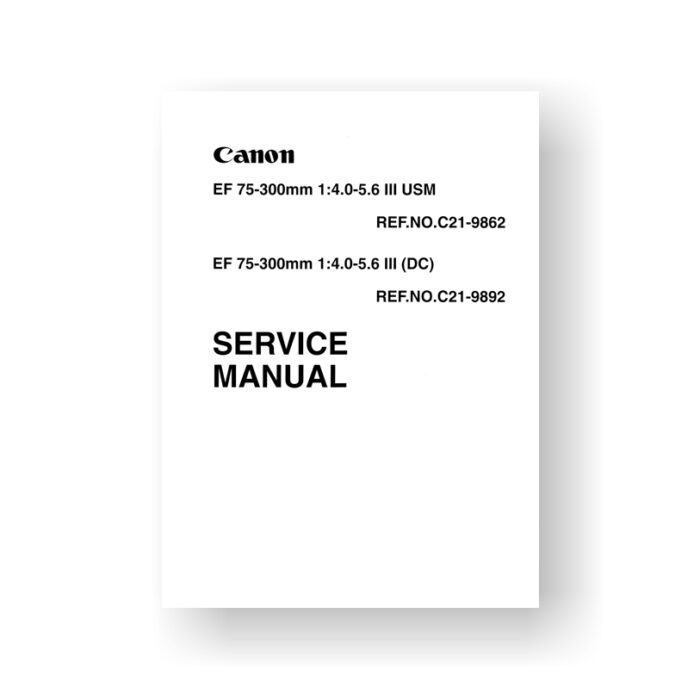 Canon CY8-1200-214 Service Manual Parts List | EF 75-300 4.5-5.6 III USM | EF 75-300 4.5-5.6 III (DC)