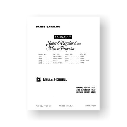 Bell & Howell Lumina-II Service Manual | LX30 | MX43 | MX45 | MX60 | Sears 584.92350 | Sears 584.92360 | Sears 584.92370 | QX80 | QX95 | Dual 8 Projector