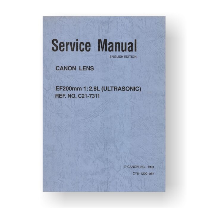 Canon C21-7311 Service Manual Parts Catalog | EF 200 2.8 L USM