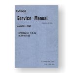 Canon C21-8352 Service Manual Parts Catalog | EF 500 4.5 L USM