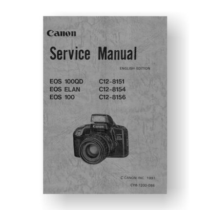 Canon CY8-1200-086 Service Manual Parts Catalog | Canon EOS Elan | EOS 100QD | EOS 100