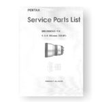 Pentax 41201 Parts List | SMC Pentax-FA 85 1.4 ED IF