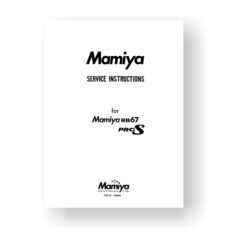 Mamiya RB67 ProS Service Manual