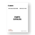 9-page PDF 6.77 MB download for the Canon C21-0332 Parts Catalog | EF 16-35 2.8 L III USM