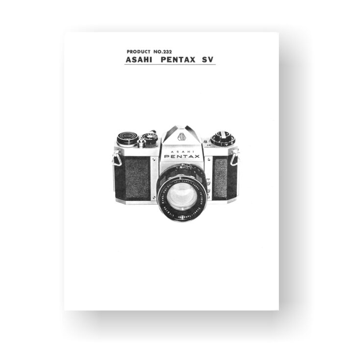 Pentax SV Parts List Exploded Views | SLR Film Camera