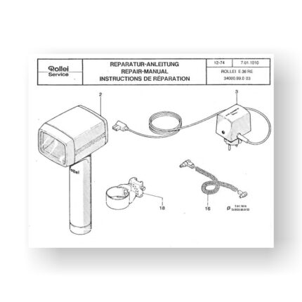Rollei E66 Repair Manual Parts List | Handle Mount Flash Unit