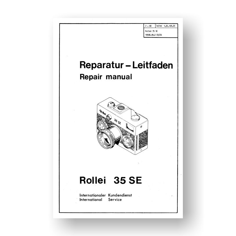ROLLEI Repair Manual 35 LED film camera SERVICE MANUAL EXPLODED VIEW PARTS on CD 