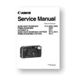 Canon Sure Shot Zoom Max | Prima Zoom Mini | Autoboy A Film Camera Service Manual Parts Catalog PDF Download