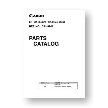 Canon C21-9941 Service Manual | EF 22-55 4.0-5.6 USM