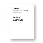 Canon C21-9931 Service Manual Parts Catalog | EF 28-135 3.5-5.6 IS USM