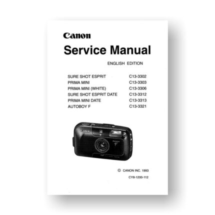 Canon C13-3302 Service Manual Parts Catalog | Sure Shot Esprit | Prima Mini | Autoboy F | Sure Shot Esprit Date | Prima Mini Date