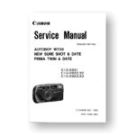 Canon C13-2831 Service Manual Parts Catalog | New Sure Shot | Autoboy WT28 | Prima Twin | New Sure Shot Date | Prima Twin Date