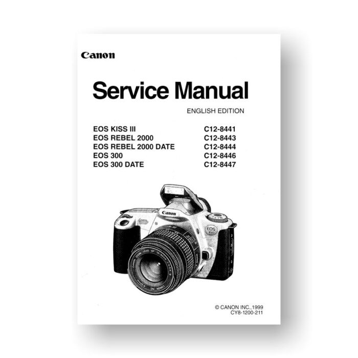 Canon C12-8443 Service Manual Parts Catalog | EOS Kiss III | EOS Rebel 2000 | EOS 300