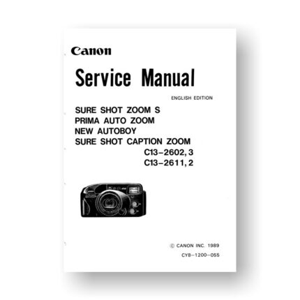 Canon CY8-1200-055 Service Manual Parts Catalog | Sure Shot Zoom S | Prima Auto Zoom | New Autoboy | Sure Shot Caption Zoom