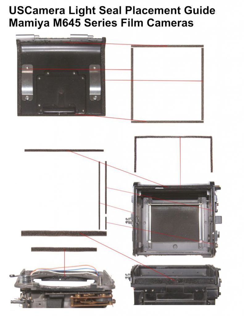 Mamiya M645 Light Seals Placement Guide USCamera Lightseals