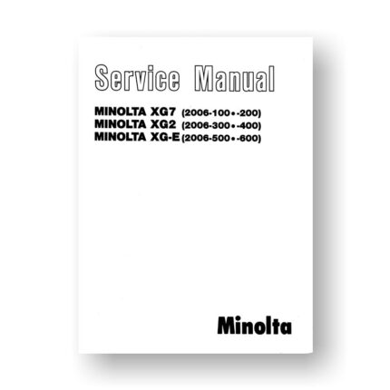 Minolta XG7 Service Manual Parts List PDF Download