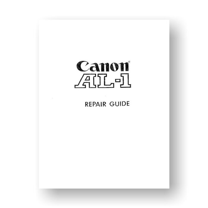 Canon AL-1 Repair Guide Parts List PDF Download