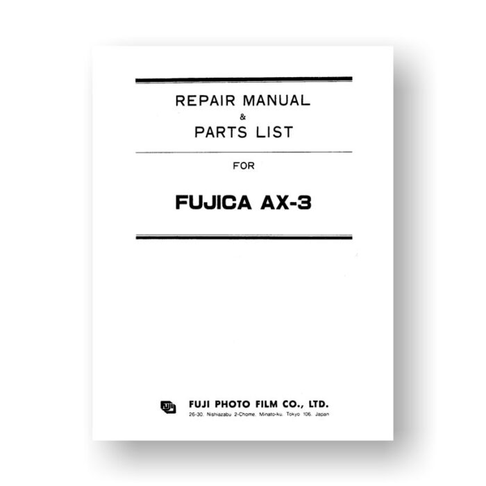 Fujica AX-3 Repair Manual Parts List